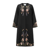 IN TO THE EAST 2025 Autumn/Winter Floral Embroidered Long Coat ITE-E1DGAW063BL22CO-HEI Black